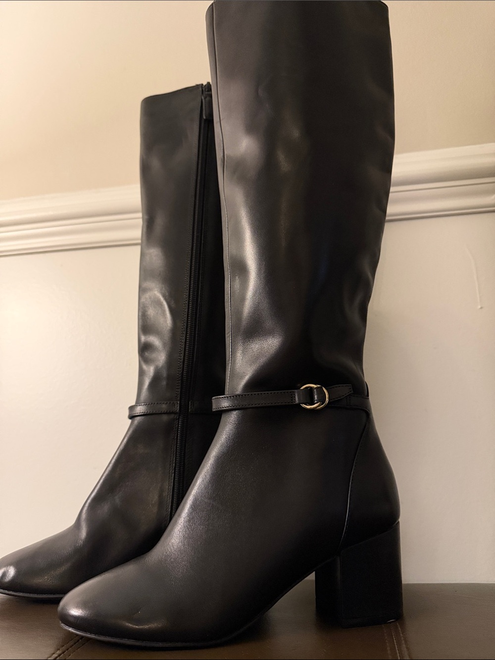 $300 msrp NWT Cole Haan Dana leather block heel boot 60mm equestrian style sz 6